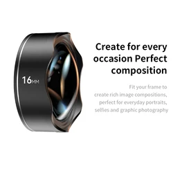Universal Smartphone Camera Lens Kit: 10x Macro, 65mm Portrait, 170° Fisheye, 16mm Ultra - Wide Angle (16mm Wide Angle Lens)