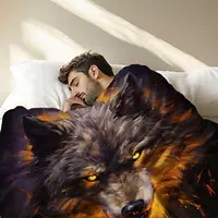 Firmiso Wolf Throw Blanket for Adults, Wolf Gifts for Men and Women, Wild Animal Home Decor for Bed and Living Room, Soft Fleece 4