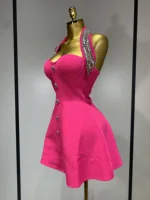Women Luxury Birthday Dress Sexy Backless Beading A Line Bandage Dress 2025 Knitted Celebrity Elegant Evening Club Party Outfit - Image 2