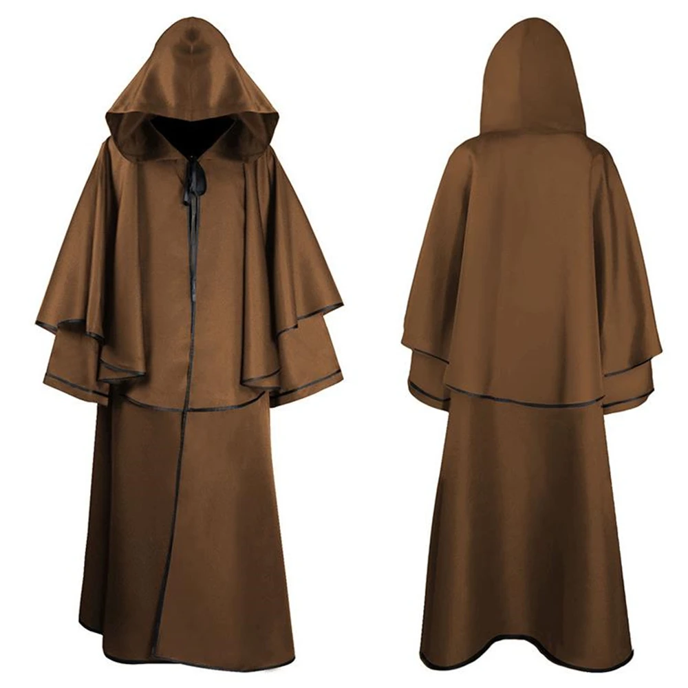 Description Picture 3 of itemWizard Hooded Cosplay Demon Medieval Robe Cloak Suit Carnival Slayer Gothic Zipper Cosplay Men Women Loose Long Sleeve Monk