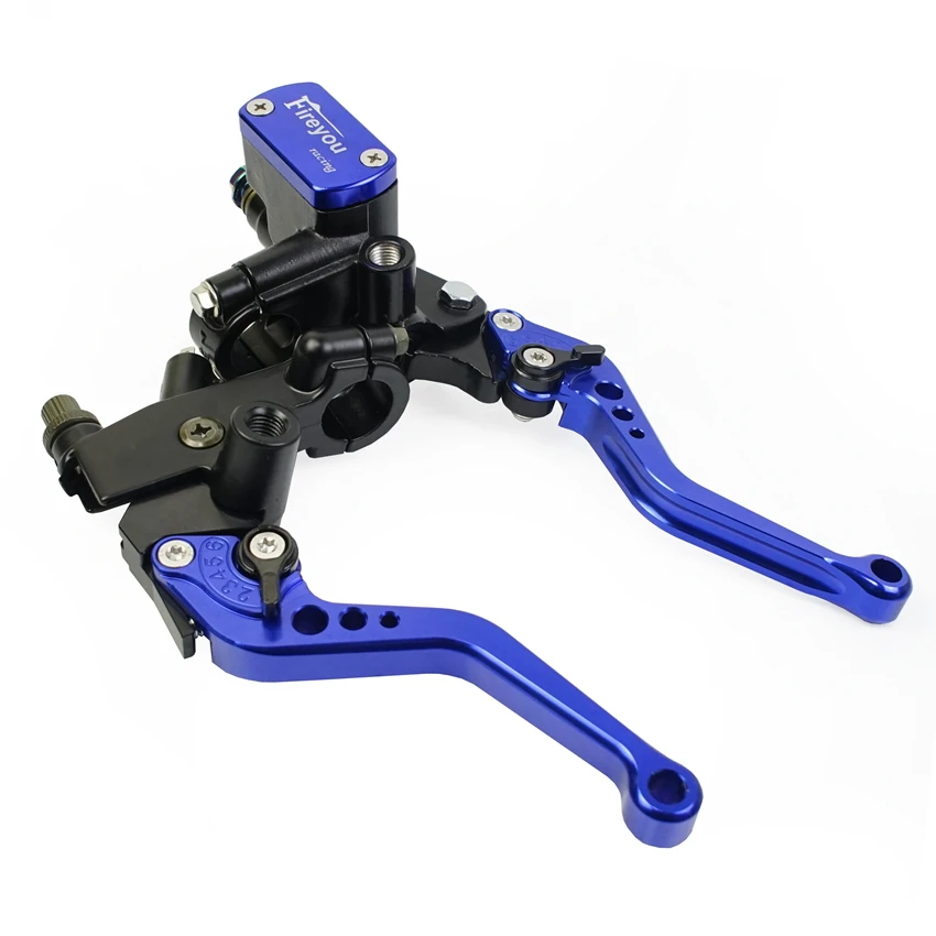 Fireyouracing Drum Brake Cable Clutch Line Master Cylinder Brake Lever Set Universal Red Green Blue for Yamaha Suzuki 22mm