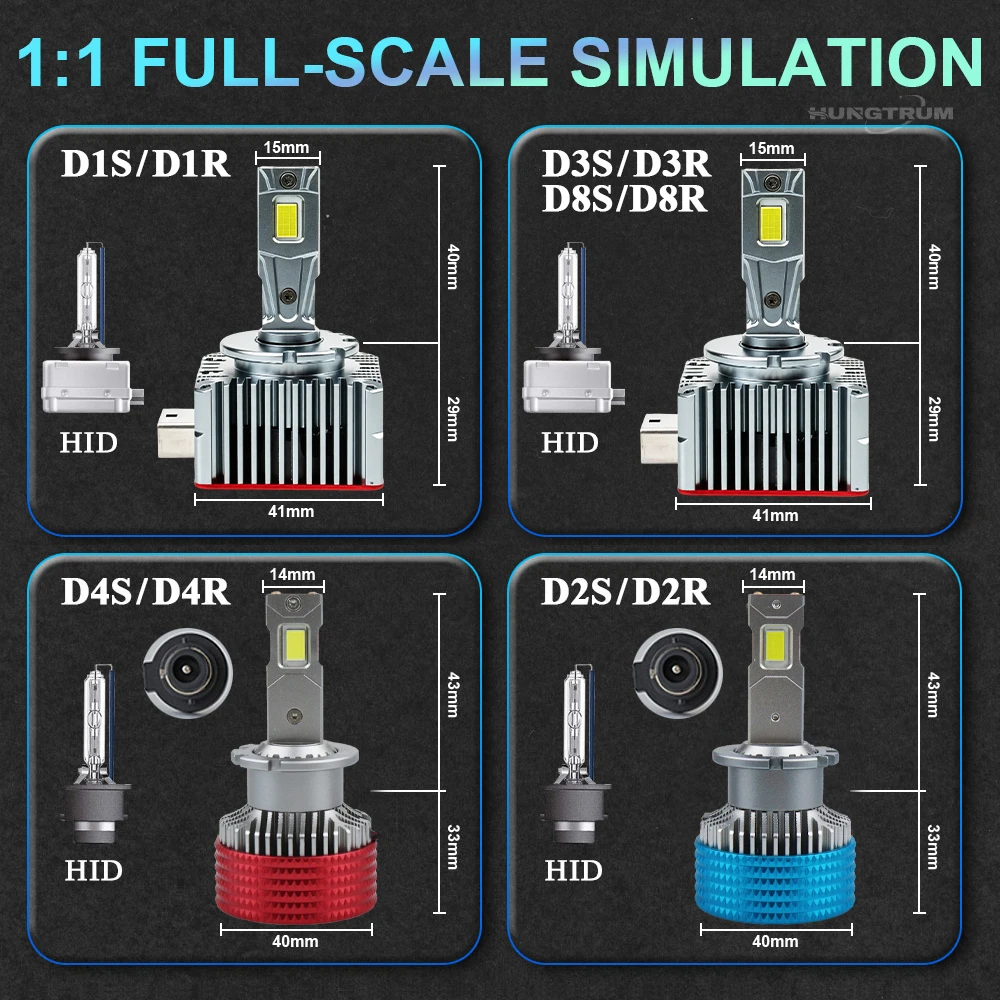 D1S D3S D2S D4S D8S LED 헤드라이트 전구 CANBUS 9054 CSP 칩 자동차 슈퍼 화이트 라이트 터보 제논 헤드램프 대체 +800% 더 밝음
