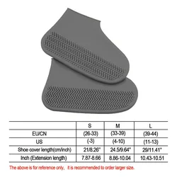 Waterproof Non - Slip Silicone Rain Shoe Covers - Wear - Resistant, Portable & Reusable - L(38 - 42) (GRAY)