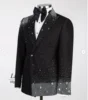 Sparkly Beaded Crystals Men Suits Slim Fit Wedding Groom Tuxedos 2 Pieces Sets Ropa Hombre Customized Slim Fit Terno Masculino 1