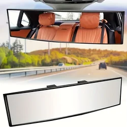 Enhanced Anti-Glare Wide Angle Rearview Mirror with Blue Sun Visor Safety (Surface  white)