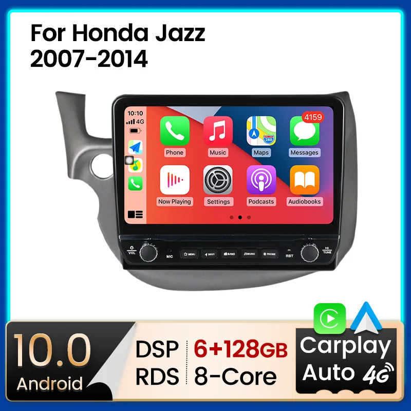 HD Screen 6+128G for Honda Jazz 2 GG 2008-2014 Fit GE GP 2007-2014 Car Radio Multimedia Video Player Navigation GPS Android | Автомобили и
