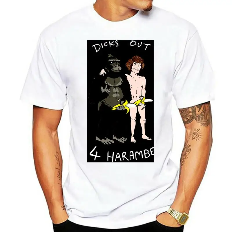 

Мужские и женские футболки с коротким рукавом evolution DICKS UOUT для HARAMBE интересный дизайн