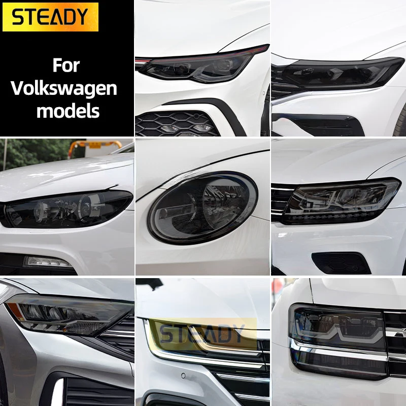 

Smoked Black TPU Sticker Car Headlight Protective Film For VW Golf 7 8 Scirocco Tiguan Passat B8 Touareg CR CC Arteon Beetle