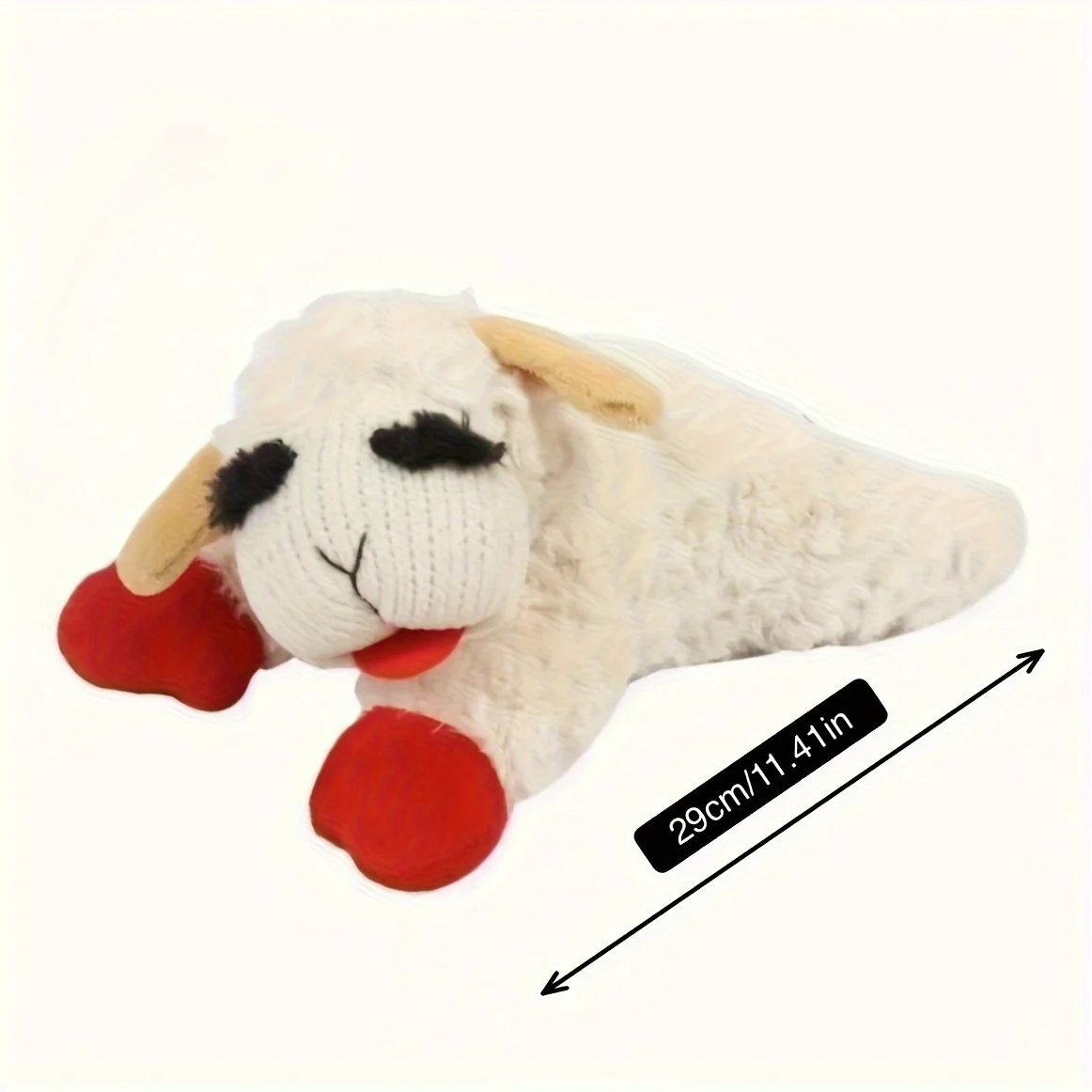1pc adorable lamb shape plush toy-high pitched squeaker, cat dog companion plush doll pet toy, sounding band rattling lamb doll 2
