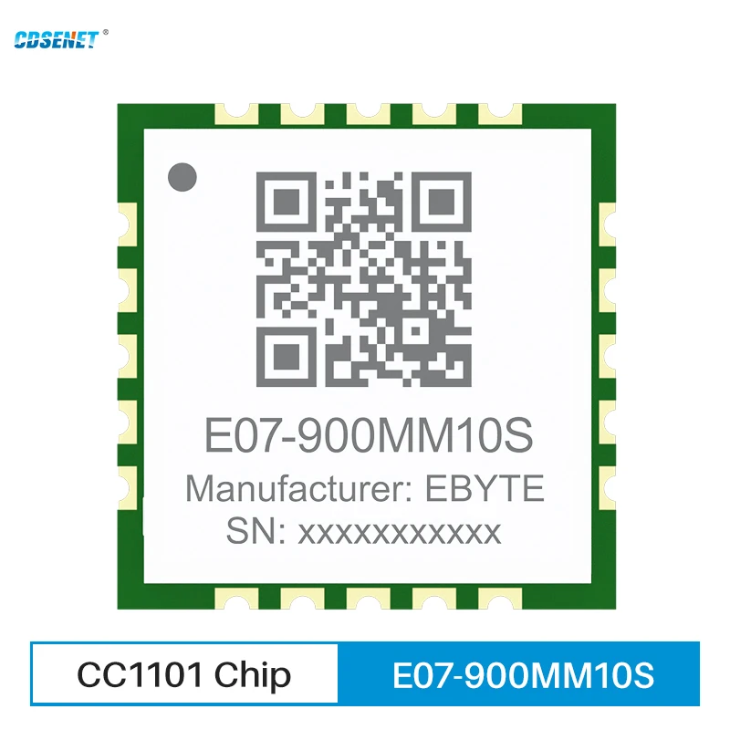 소형 SMD 스탬프 홀 안테나 무선 모듈, CC1101, 868MHz, 915MHz, SPI CDSENET E07-900MM10S, 10..