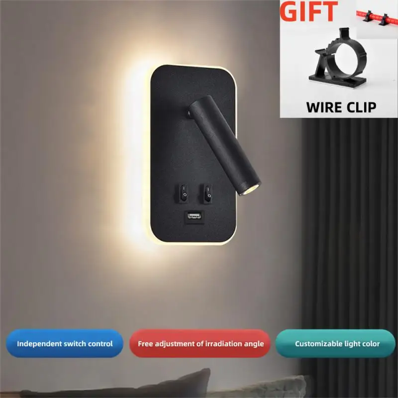 

Nordic LED Wall Lamp With Switch Spotligh 13W Backlight Free Rotation Sconce Indoor Wall Light For Home Bedroom Bedside Light