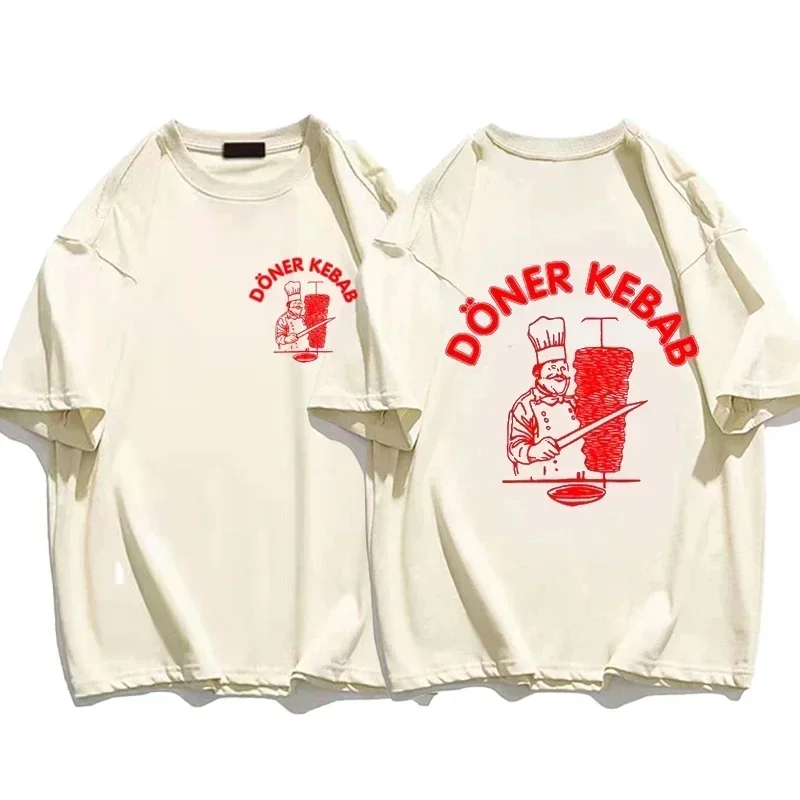 Summer Sporty T-Shirts Doner Kebab Print Pure Female Clothing Short Sleeve Tops Funny Women T Shirt Vintage Unisex Top Tees 3