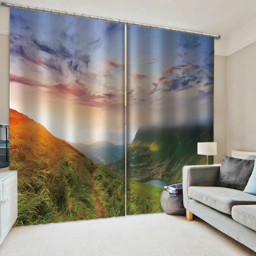 Landscape Painting Series Natural Scenery Sunshade Curtain Bedroom Living Room Home Decoration Window Curtain 4