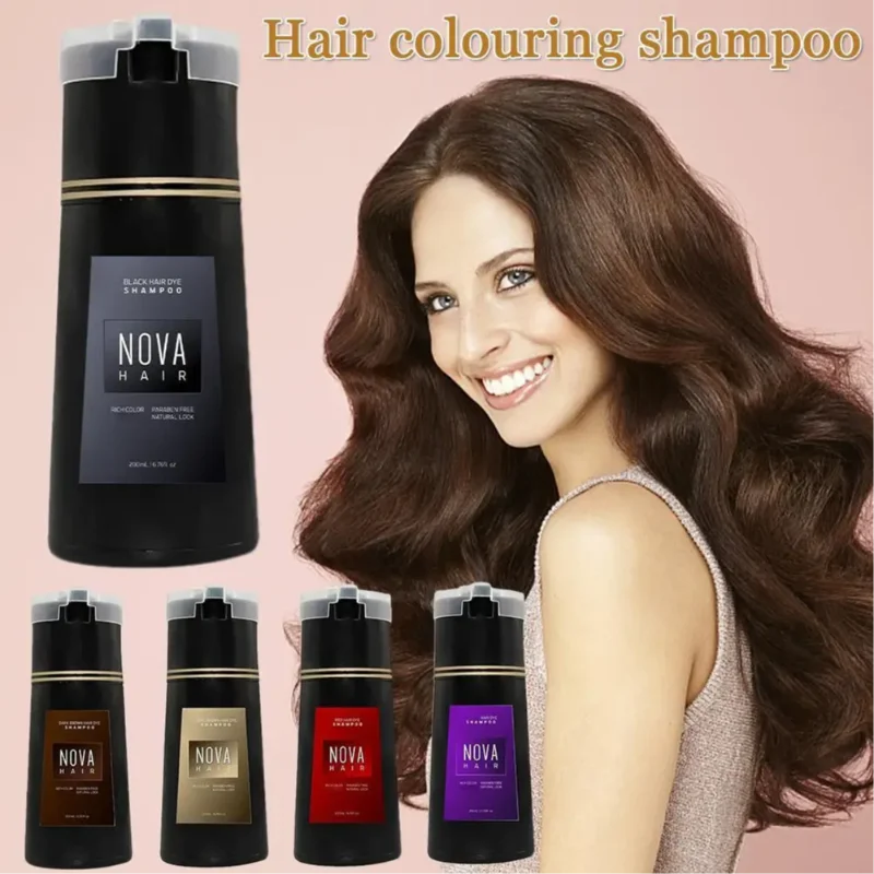Hair Dye Shampoo Hair Shampoo Nova Hair Dye Shampoo Quick Coloring Natural Harmless Cover White Grey Shampoo 3-in-1 Cleaning Nourishing Hair Dye Product