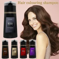 Nova Hair Dye Shampoo Quick Coloring Natural Harmless Cover White Grey Shampoo 3-in-1 Cleaning Nourishing Hair Dye Product 1