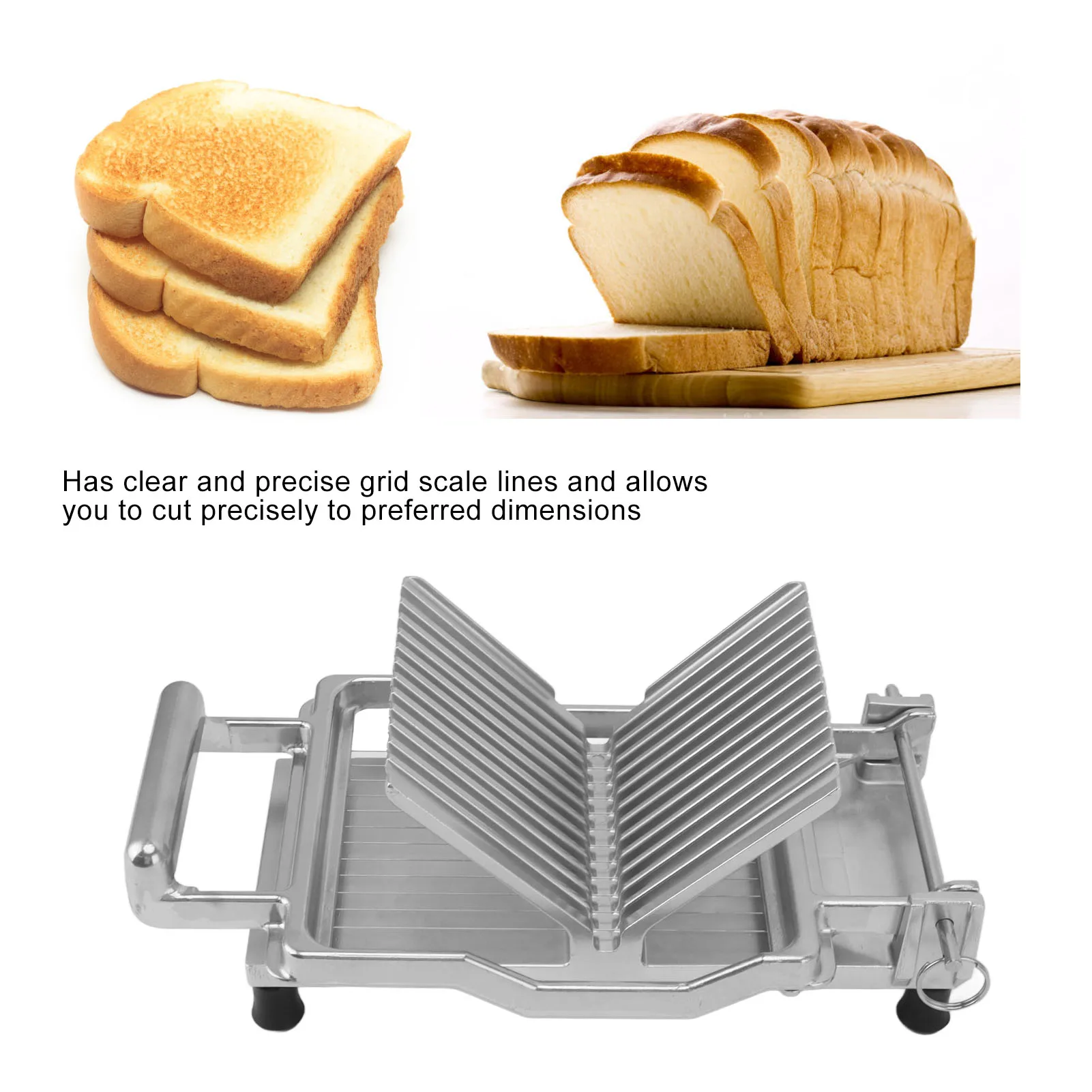 Manual Bread Cutter Stainless Steel Cheese Cutter with Scale Lines Anti  Slip Base Hand Held Bread Cutter for Home - AliExpress