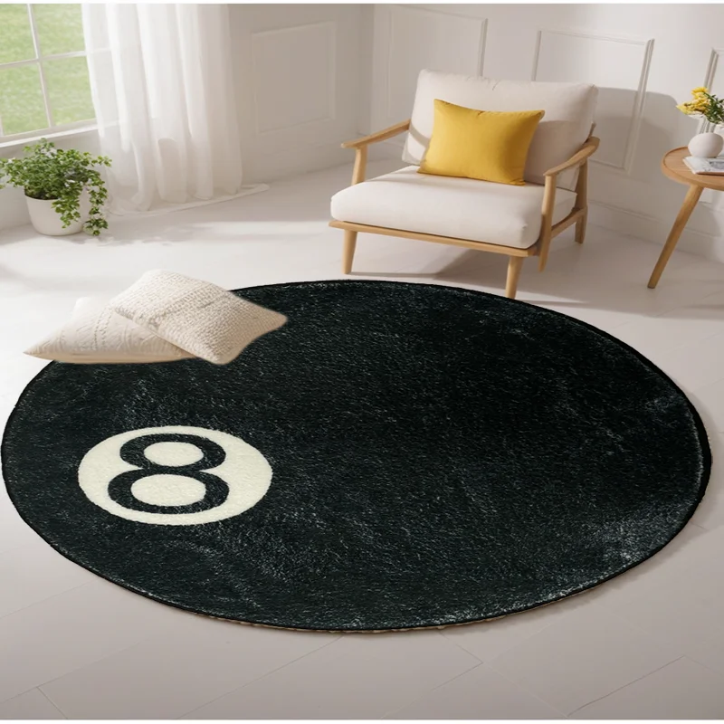 Billiards Challenge Carpet 8-Ball Plush Floor Mat Shaggy Rugs for Game Rooms