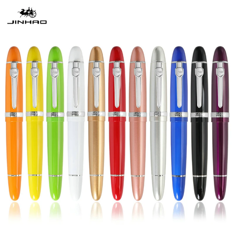 JINHAO 159 만년필, 럭셔리 선물 세트 금속 펜, 고품질 금속 잉크 펜, 0.5mm 펜촉, 실버/골드 클립 사무용품
