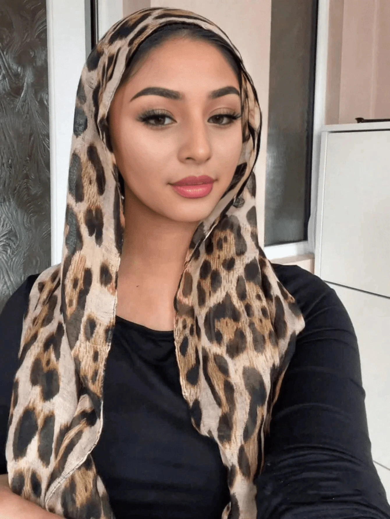 1PC Women's Scarves Bohemian Leopard Print Hijab Scarf Muslim Wrap Shawl Suitable For Daily Wear