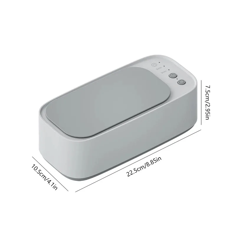 Portable Ultrasonic Cleaning Machine 45KHZ High Frequency Vibration Cleaner 360° Timing Washing for Jewelry/Eyeglass/Makeup Tool