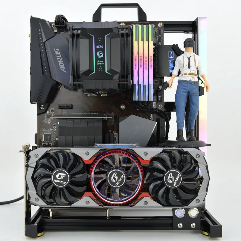 오픈 컴퓨터 케이스 프레임, DIY 크리에이티브 랙, 미니 ITX MATX 게이머 캐비닛, ATX 에어 360 워터 쿨러, 데스크탑 PC 게이밍 섀시