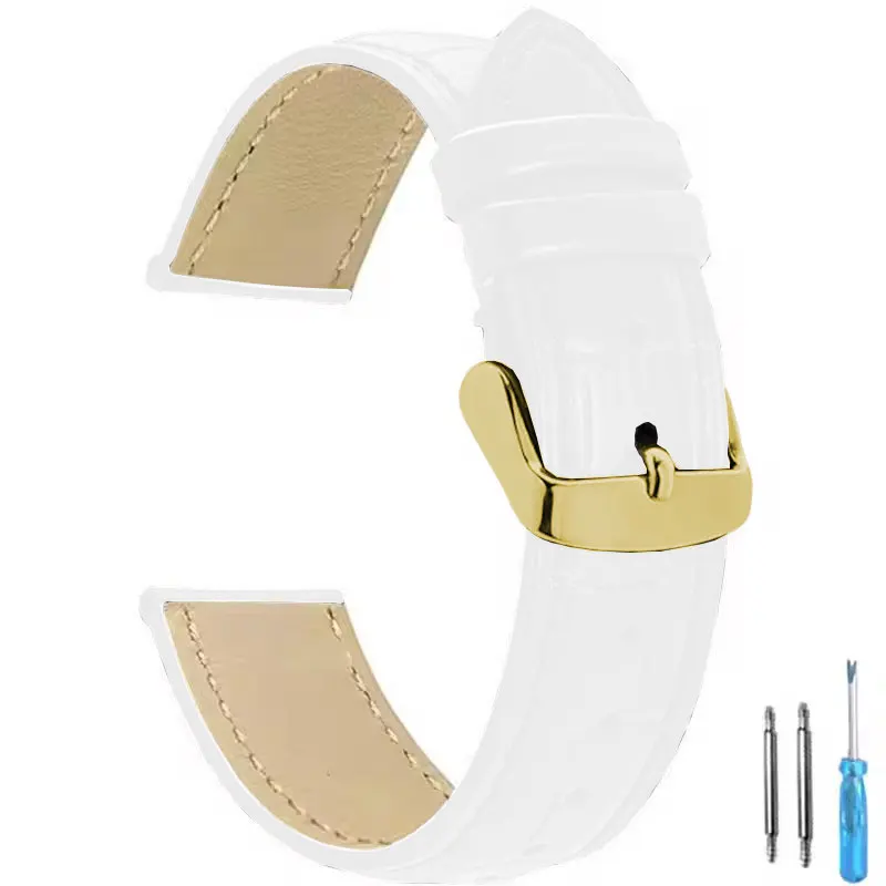 Premium Universal Leather Watch Strap for Men and Women - Elegant Replacement Watchband