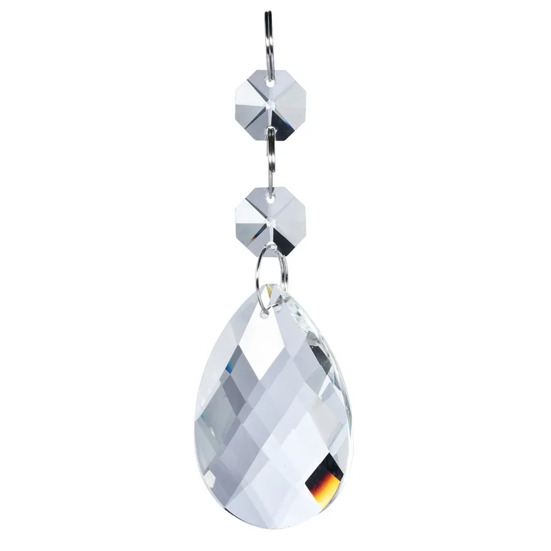 25PCS Crystal Chandelier Parts Replacement Clear Glass Crystals Prisms Suncatcher Pendant DIY Curtain Hanging Drop Pendant