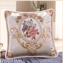 Elegant Decorative Throw Pillow Cover, 48x48cm - Home and Sofa Accent - 18.9x18.9inch (Beige)
