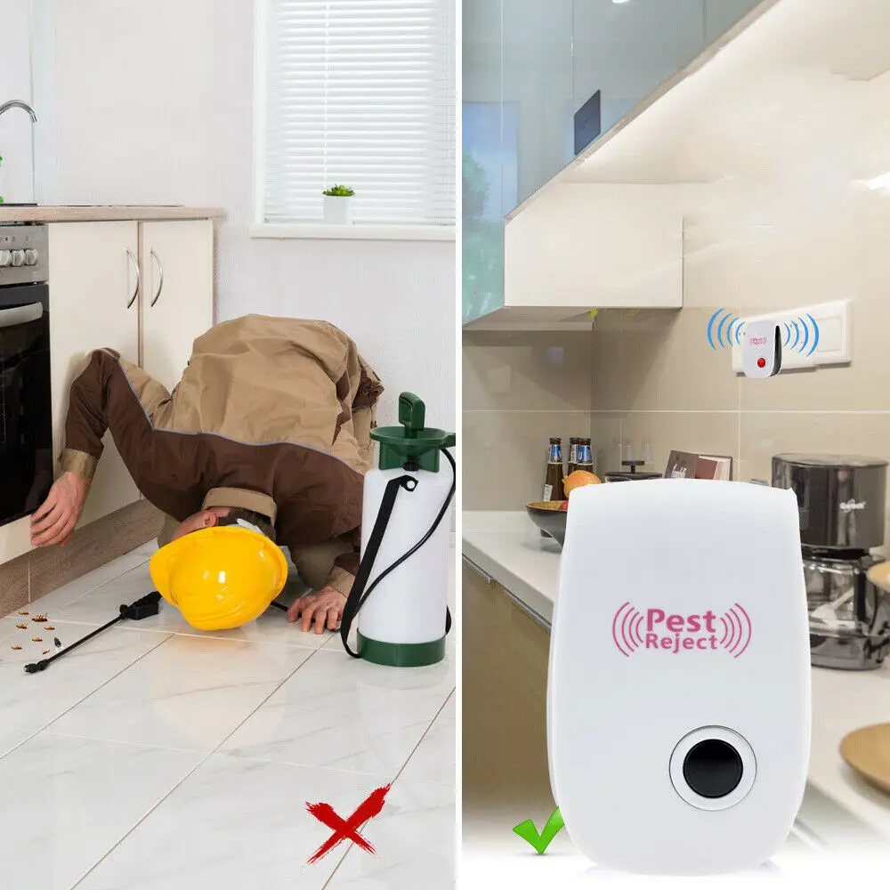 Insects Repeller Ultrasonic Pest Repeller EU US Plug 360&deg; Indoor Efficient Controls Spiders For Home
