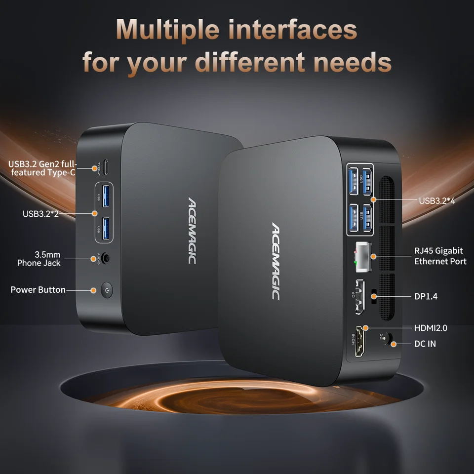 ACEMAGIC Ryzen5 7430U ミニPC 32GB/512GB Acemagic MINI PC AMD Ryzen 5 7430U（6C/12T 1.8/4.3GHz）16GB+