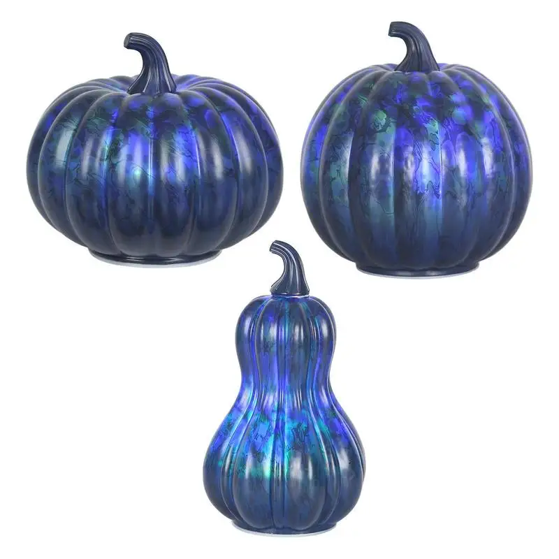 

Glass Pumpkin LED Light Glowing Delicate Halloween Decorative Nightlight Party Supplies for Thanksgiving Halloween Decorations