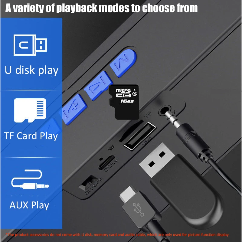 Portable FM Radio Wireless Bluetooth5.0 TWS Speaker Mini MP3 Music Player Support TF Card U Disk AUX Play Handsfree Call