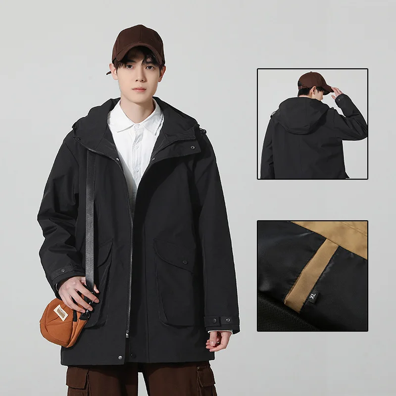Autumn Men's Windbreaker Jacket Classic Fashion Overcoat Trend Coats Men Casual Windproof Jackets High-Quality Hooded Jacket 8XL