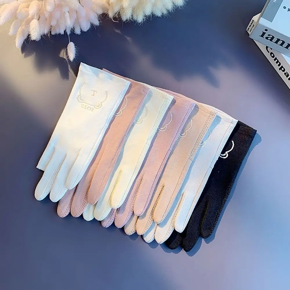 

Солнцезащитные перчатки с защитой от УФ-излучения, высококачественные Нескользящие велосипедные перчатки с мультяшным медведем, дышащие перчатки для верховой езды