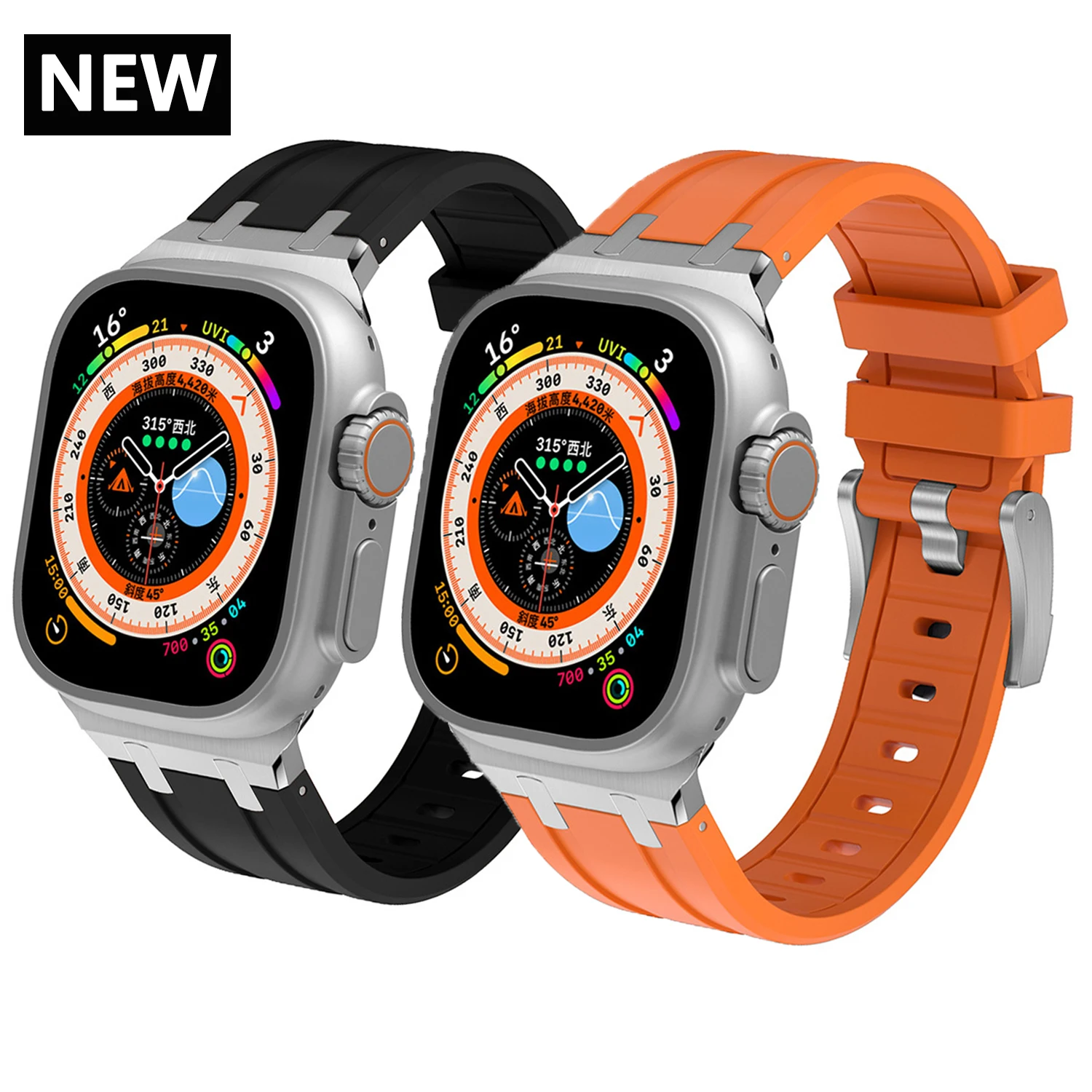

Silicone Strap For Apple Watch Band 44mm 45mm 42mm 40mm 41mm 38mm sport band bracelet iwatch Serise 6 5 4 se 7 8 Ultra band 49mm