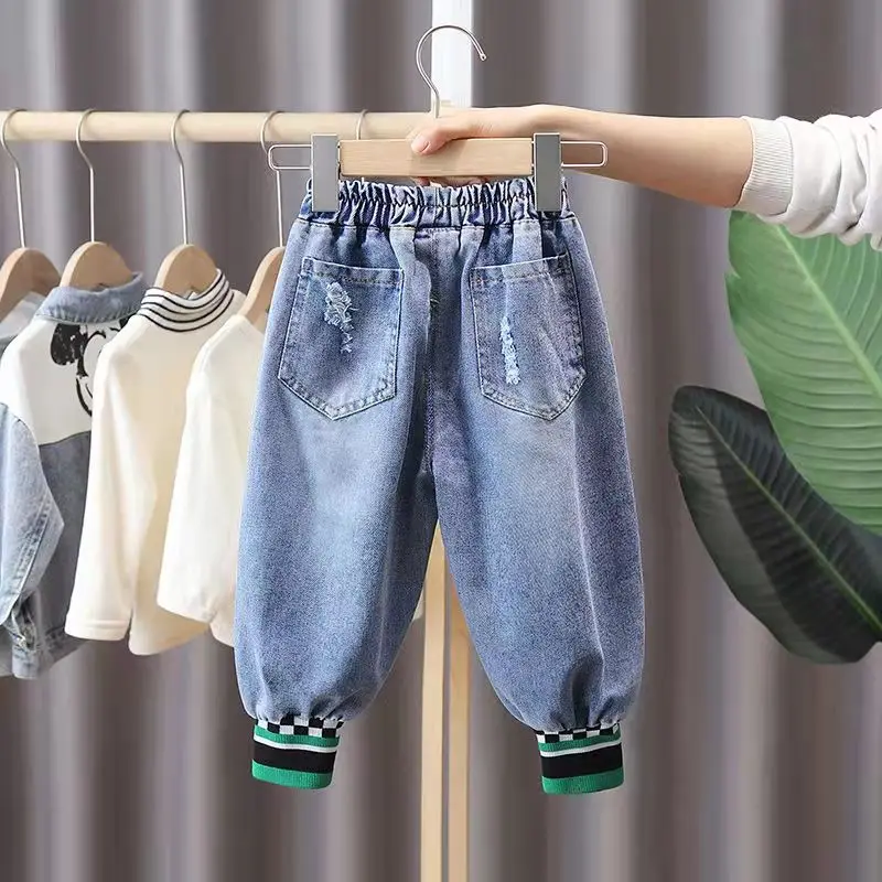 Boys Jeans Casual Jeans Thick Winter Hot Pants Children Fashion Cotton Winter Pants