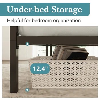 HOOMIC Canopy Bed Frame, Enhanced 4-Poster, 3-Metal Crossbar, No Box Spring Needed, Easy Assembly Allewie 5