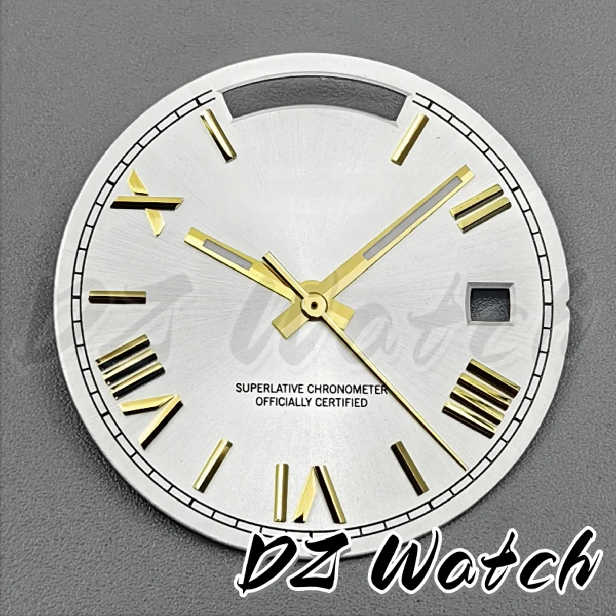 Sunberts 29MM Roman Edge Watch Dial with Dual Date Calendar and Hands for Automatic Movement Watches