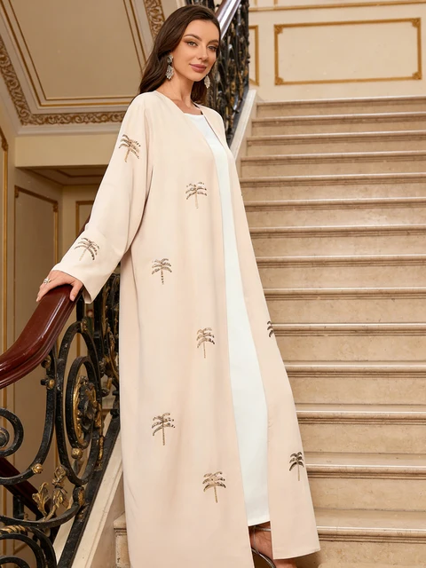 108715-905ae6.jpg Kimono Abaya Robe Islamique Ouverte de Luxe pour Femme, Kaftan Musulman de Dubaï, Jalabiya Arabe, Vêtements de Prière pour le Ramadan et l'Aïd au Maroc