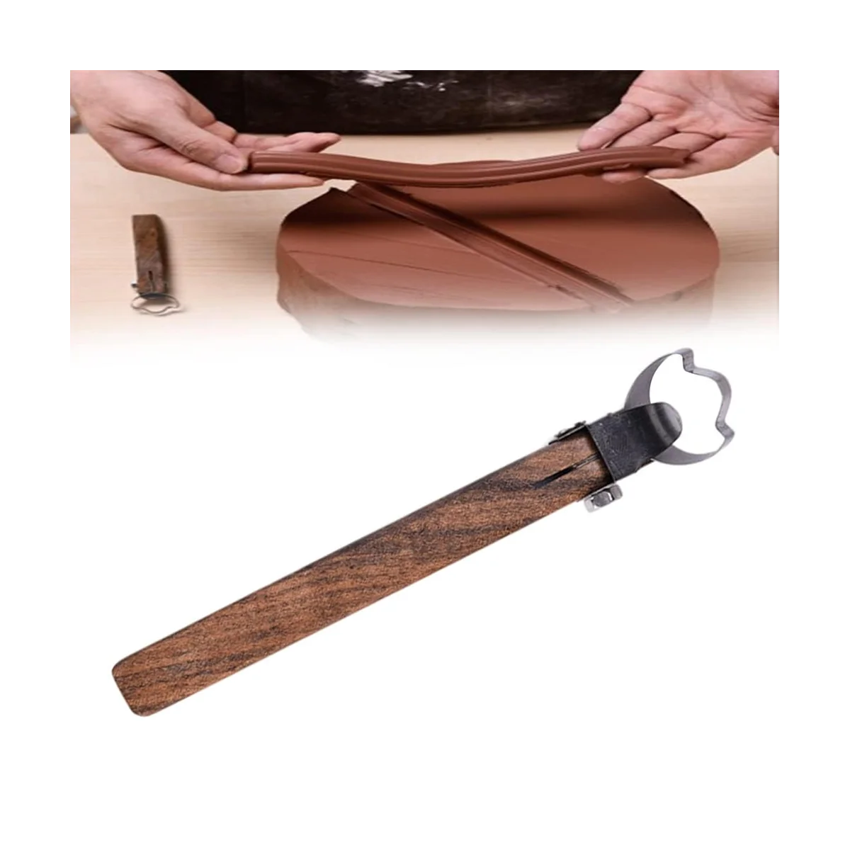 

Sculpture Scraper Pottery Carving Tool Pottery Tool with Wood Handle DIY Handmade Clay Sculpture Craft Cup Maker Tools-A