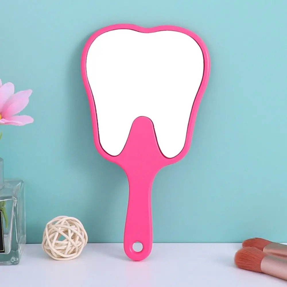 Plastic Tooth-shaped Mirror Durable Lightweight High-definition Portable Makeup Mirror Mini Handheld Sector Women makeup mirror