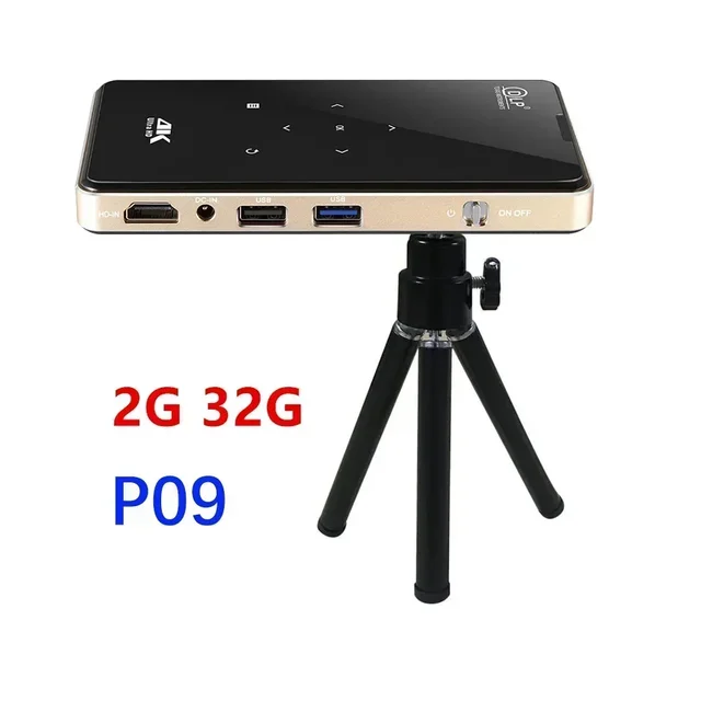 【ネコ様】【4K】スマートプロジェクター HD 4K DLP P09-II 小型 P09-II Portable DLP Mini Pocket Projector Android 9.0 2GB 32GB