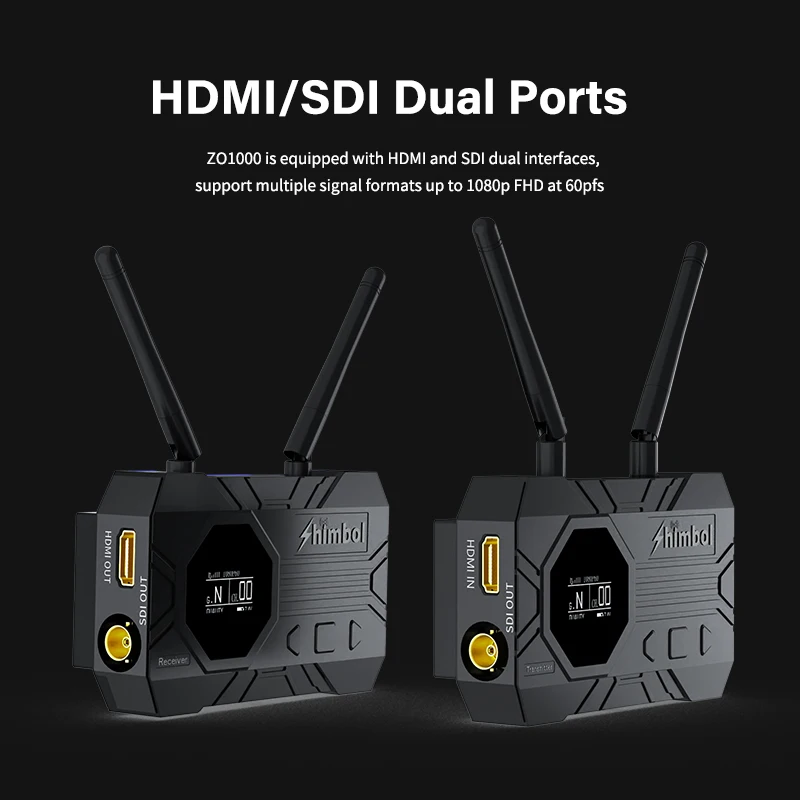 SHIMBOL ZO1000 Portable Full HD Wireless Video Transmission System 1000FT UVC Livestreaming Group Mode Monitor