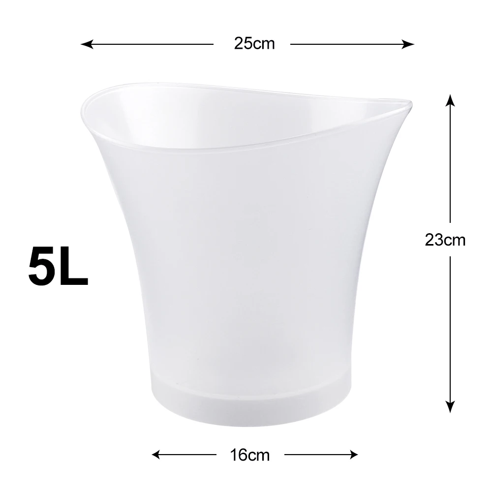 5L Ice Bucket ice bucket Champagne Beer Bucket 4 Color Deocrative Bars Night Party LED Light Up New Waterproof Plastic LED for Bars Nightclubs