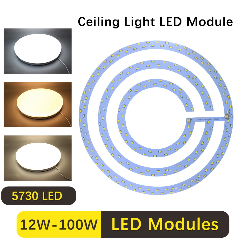 Ceiling Light LED Panel Replacement LED Module 220V Light Board 12W 15W