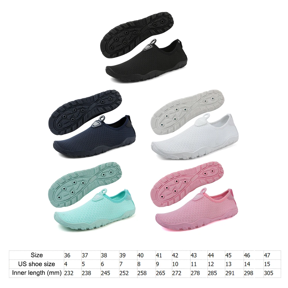 남녀공용 수영 워터 슈즈, 맨발 비치 슈즈, 통기성 스포츠 신발, 빠른 건조, 강 바다 아쿠아 스니커즈, 비치 운동화