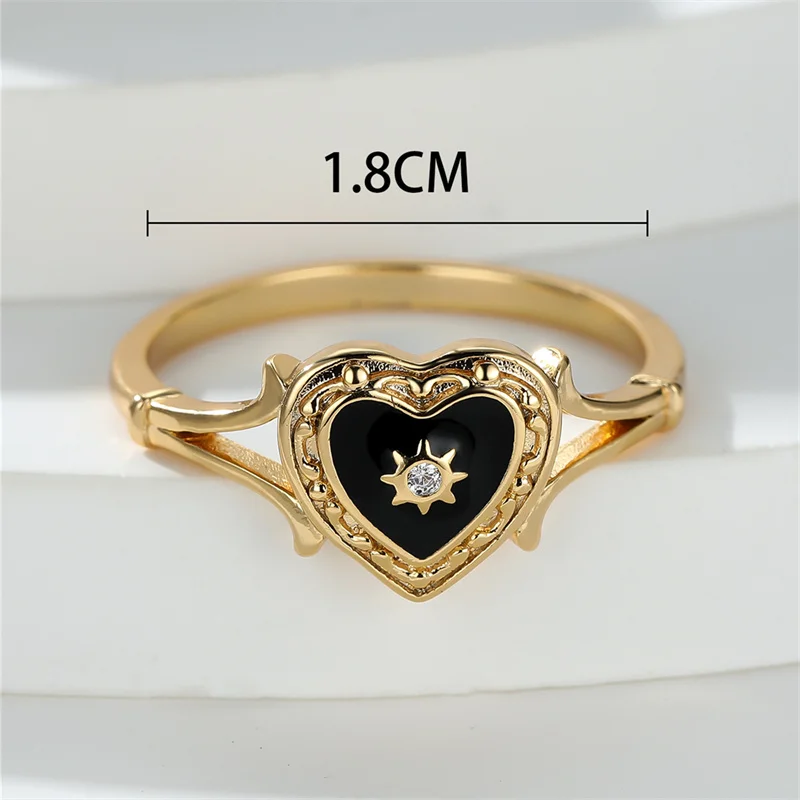 Zircon Rings Stone Rings Fashion Rings Gold Rings Wedding Rings Fashion Ring Finger Rings Metal Rings Love Heart Zircon Ring
