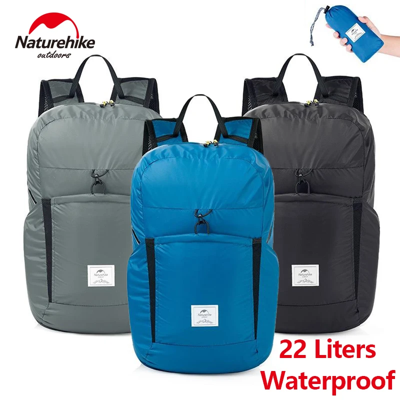 

Водонепроницаемый складной портативный ультралегкий рюкзак Naturehike, 22 л, 170 г, туристическая походная сумка из нейлона для мужчин и женщин, 30D