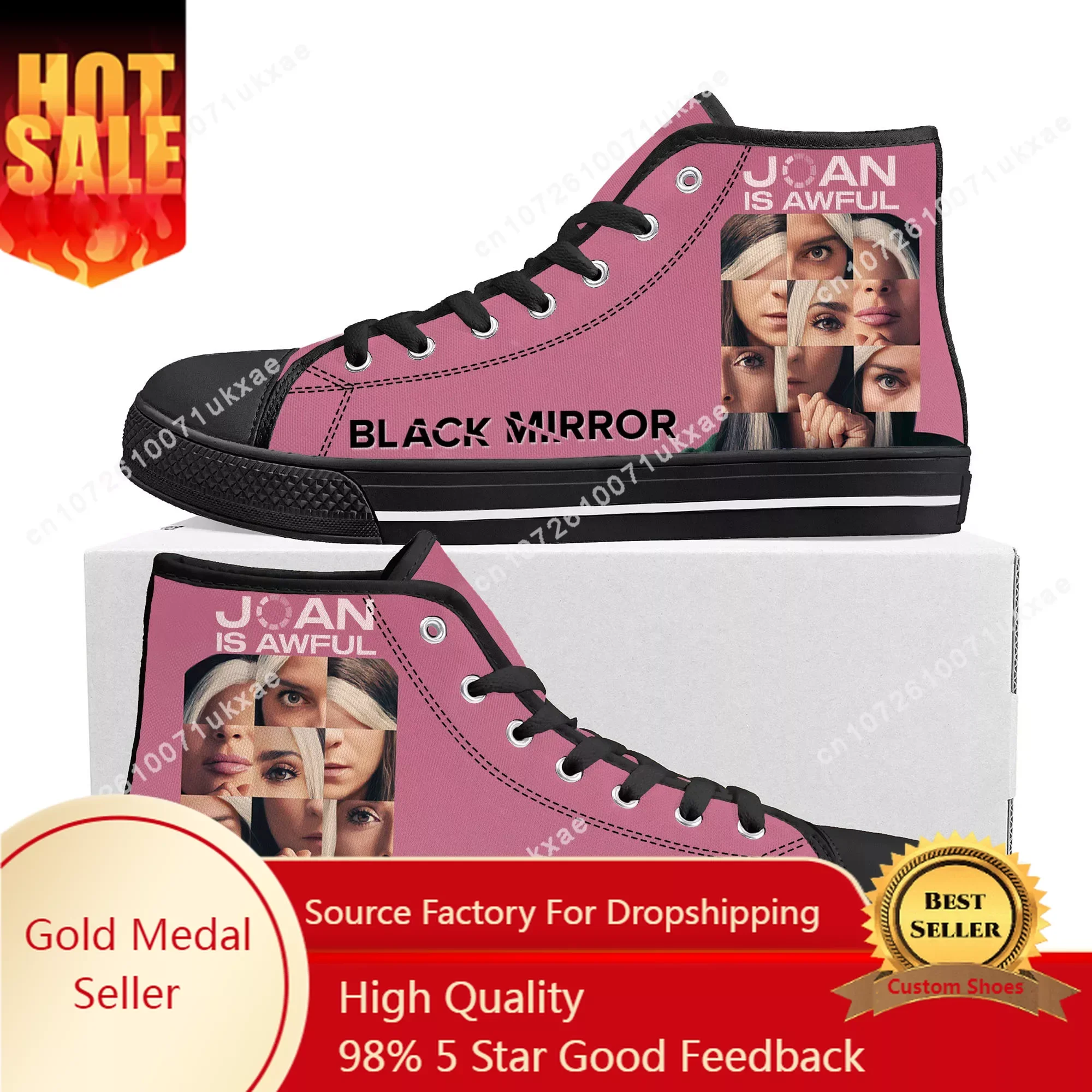 

Black Mirror High Top High Quality Sneakers Mens Womens Teenager Canvas Sneaker Casual Custom Made Shoes Customize DIY Shoe