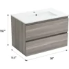 Bathroom Vanity Wall Mounted Floating Vanity Two Drawers Storage Cabinet with Ceramic Integrated Sink 6